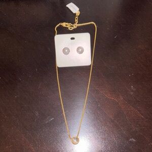 Brighton Gold and Silver Necklace and Earring Set